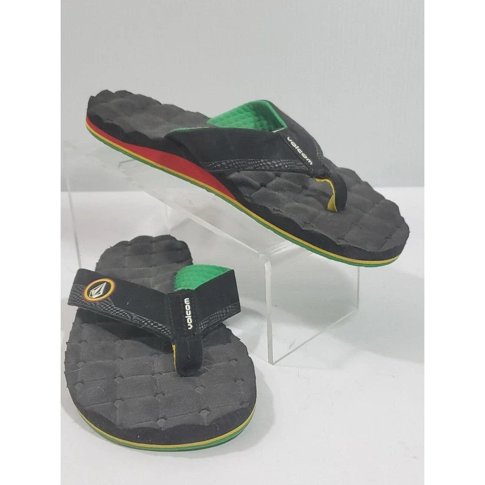 Volcom Men's Victor Flip-Flop Thong Sandals Summer Beach Pool Black Sz 9?
